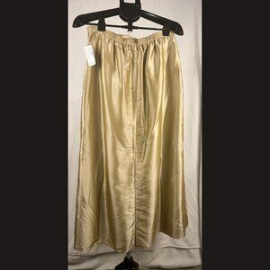 Established Women’s Gold Skirt Size L Shiny Metallic Midi Elegant Party Wear